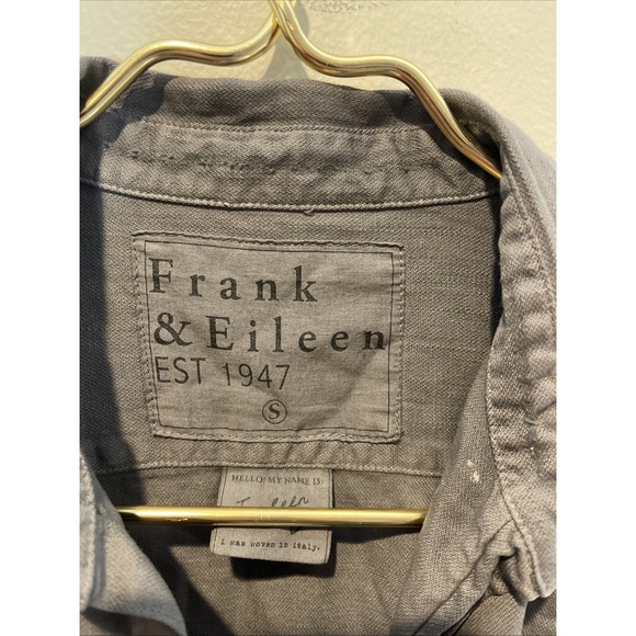 Womens Frank & Eileen Solid Grey Distressed Cotton Eileen Oxford Small S - Picture 9 of 10